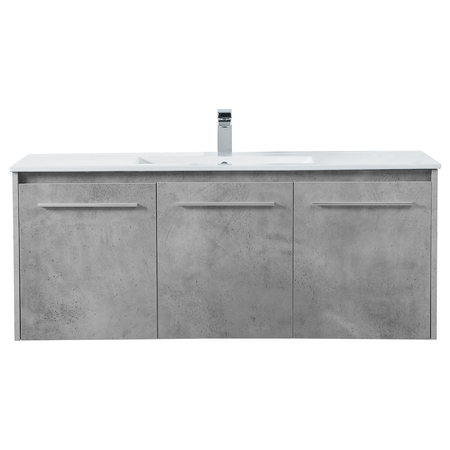 ELEGANT DECOR 48 Inch Single Bathroom Floating Vanity In Concrete Grey VF44048CG